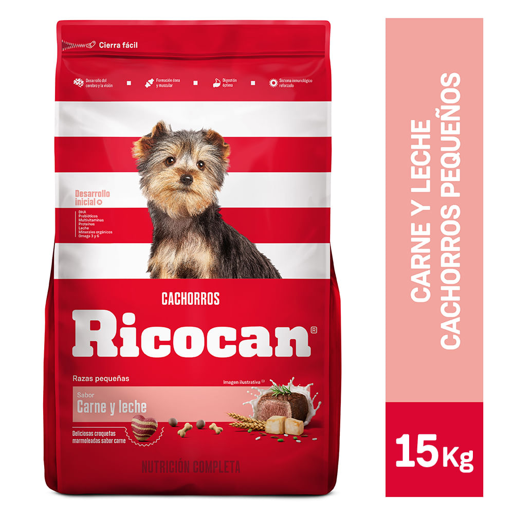 Comida para Perros RICOCAN Cachorros Razas Pequeñas Carne y 