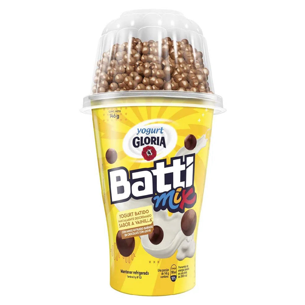 Yogurt Battimix GLORIA Vainilla con Bolitas de Chocolate Vas