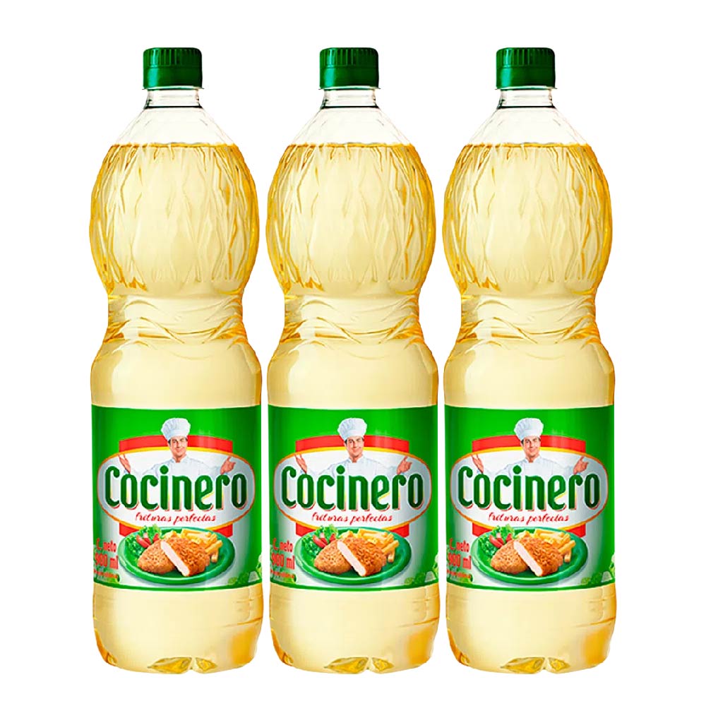 Aceite Vegetal COCINERO Botella 900ml x3u