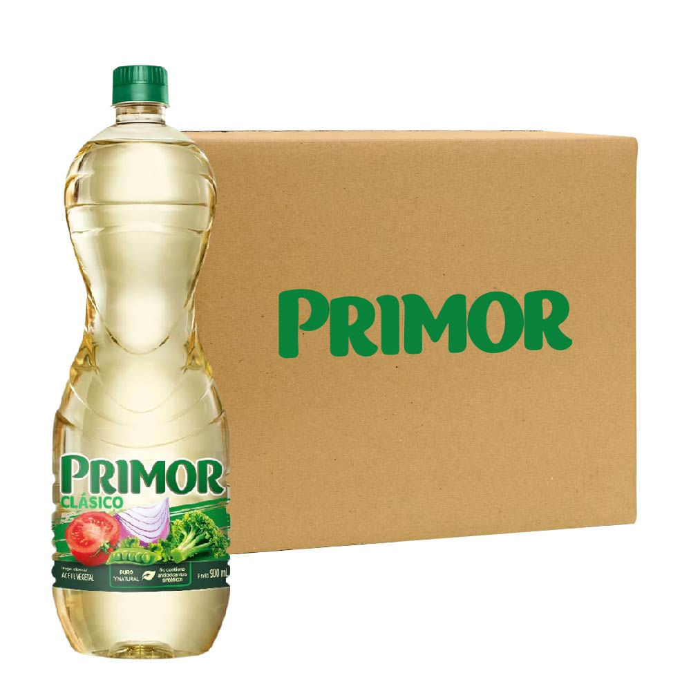 Aceite Vegetal PRIMOR Clásico Botella 900ml Caja 12u