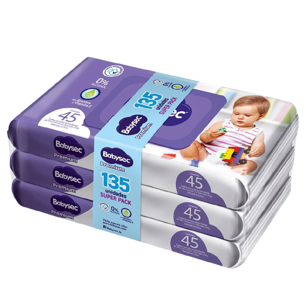 Toallitas Húmedas BABYSEC Premium Paquete 135u
