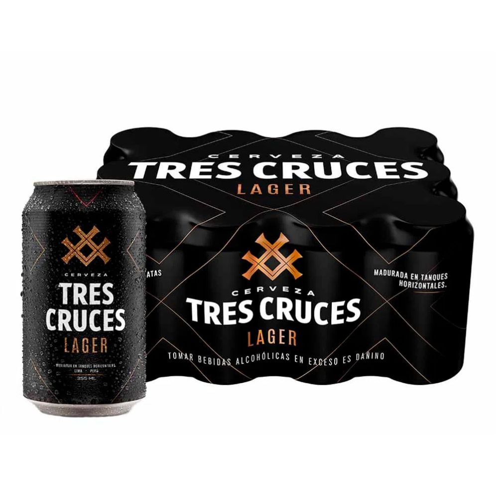 Cerveza TRES CRUCES Pack 12 Lata 355ml