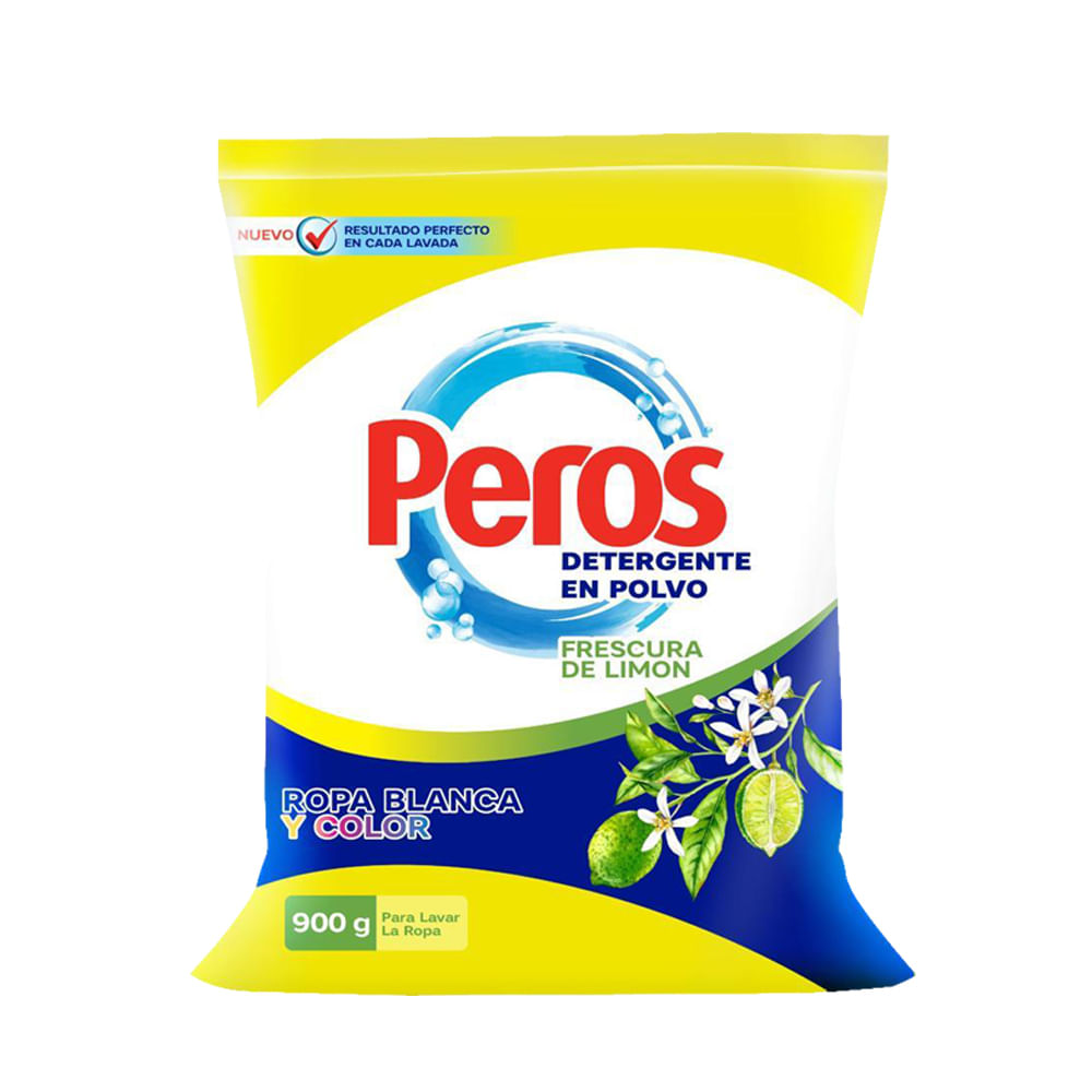 Detergente en Polvo PEROS Limón Bolsa 900g