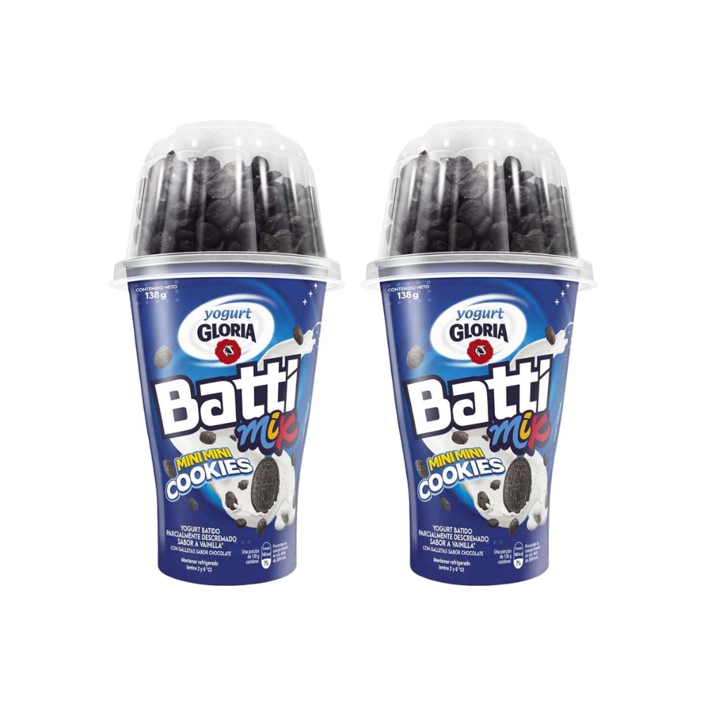 Yogurt Battimix GLORIA Mini Cookies Vaso 138g x 2u