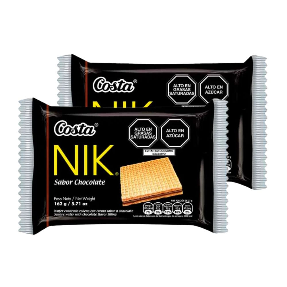Wafer NIK Sabor Chocolate Paquete 6u x2