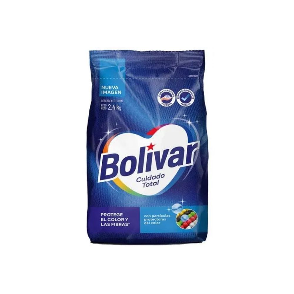 Detergente en Polvo BOLIVAR Cuidado Total Bolsa 2.4Kg