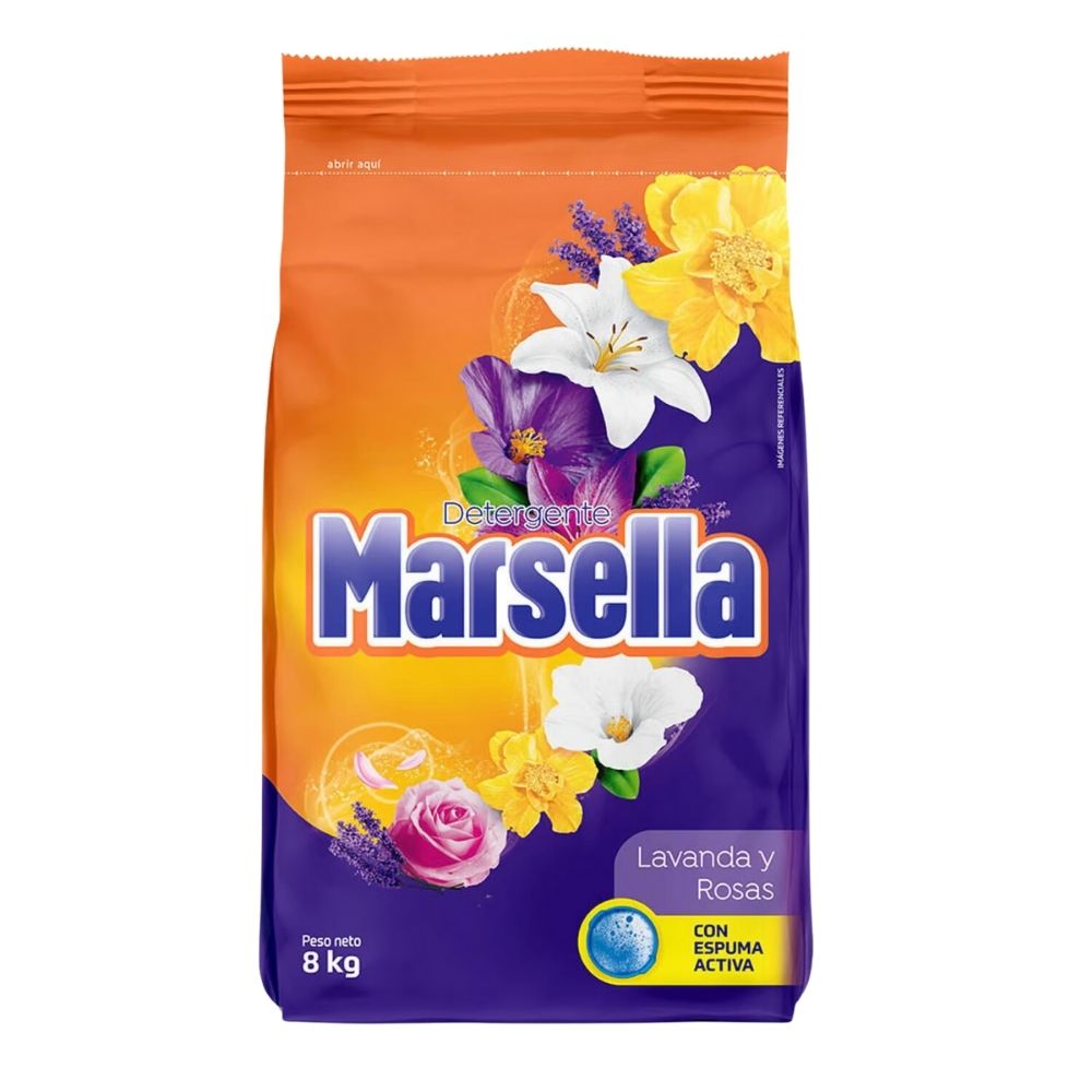 Detergente en Polvo MARSELLA Pétalos Relajante 8KG