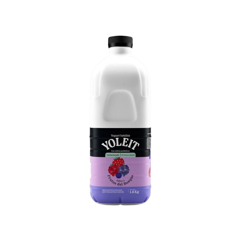 Yogurt Bebible Deslactosado YOLEIT Frutos del Bosque Botella