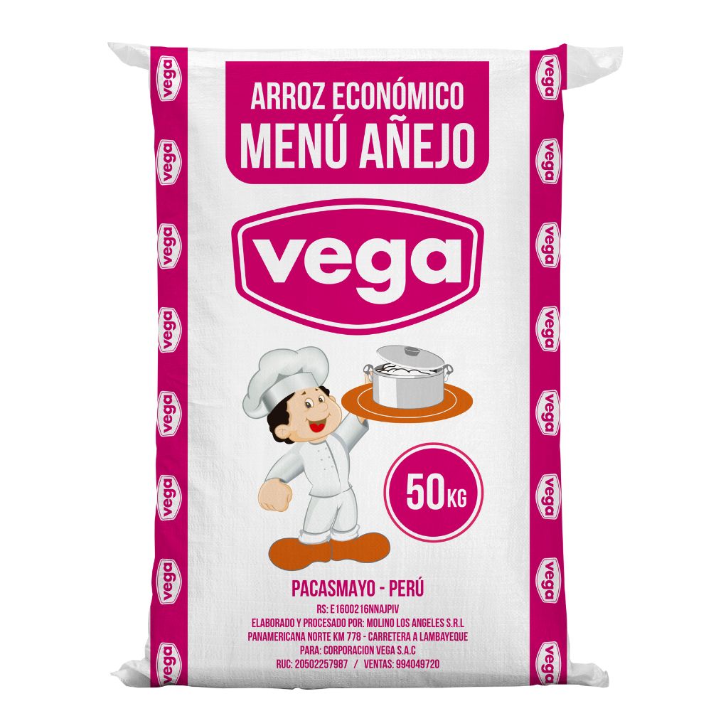 Arroz Añejo VEGA Ecomonico Menú Saco 50kg