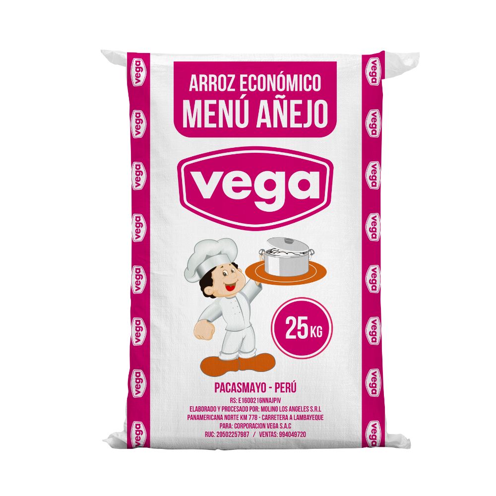 Arroz Añejo VEGA Economico Menu Saco 25kg