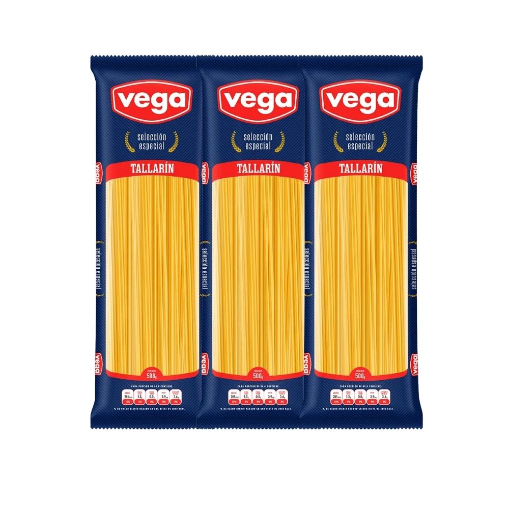Fideos Tallarin VEGA Bolsa 500gr x3u