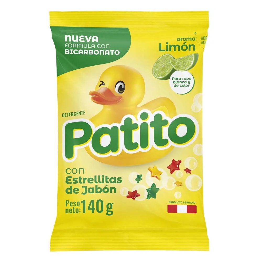Detergente PATITO Bicarbonato Limón Bolsa 140g