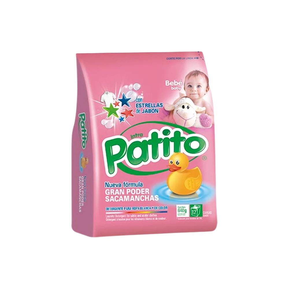 Detergente en Polvo PATITO Bicarbonato Aroma Bebé Bolsa 640g