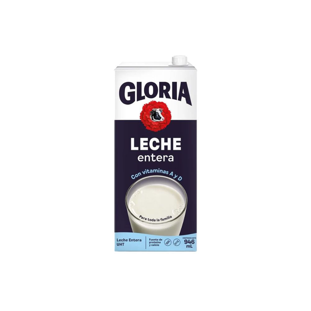 Leche UHT GLORIA Entera Caja 946ml