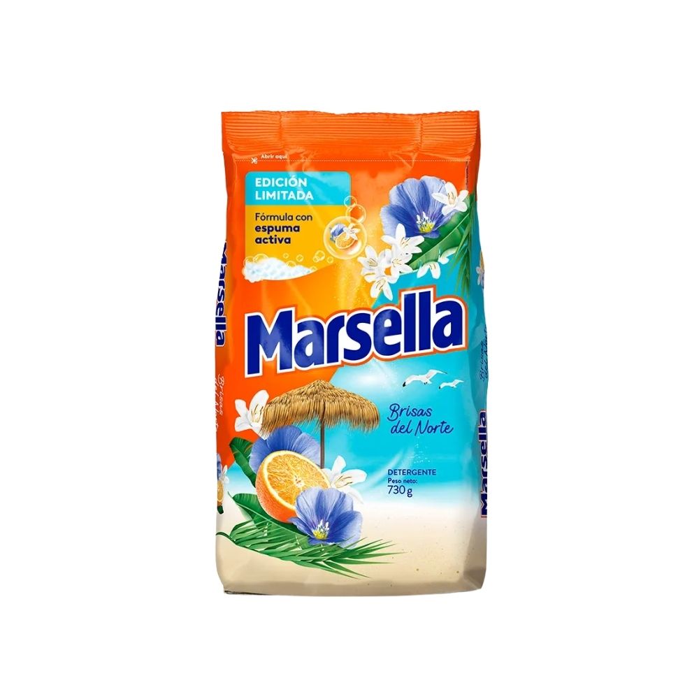 Detergente en Polvo MARSELLA Brisas del Norte Bolsa 730g
