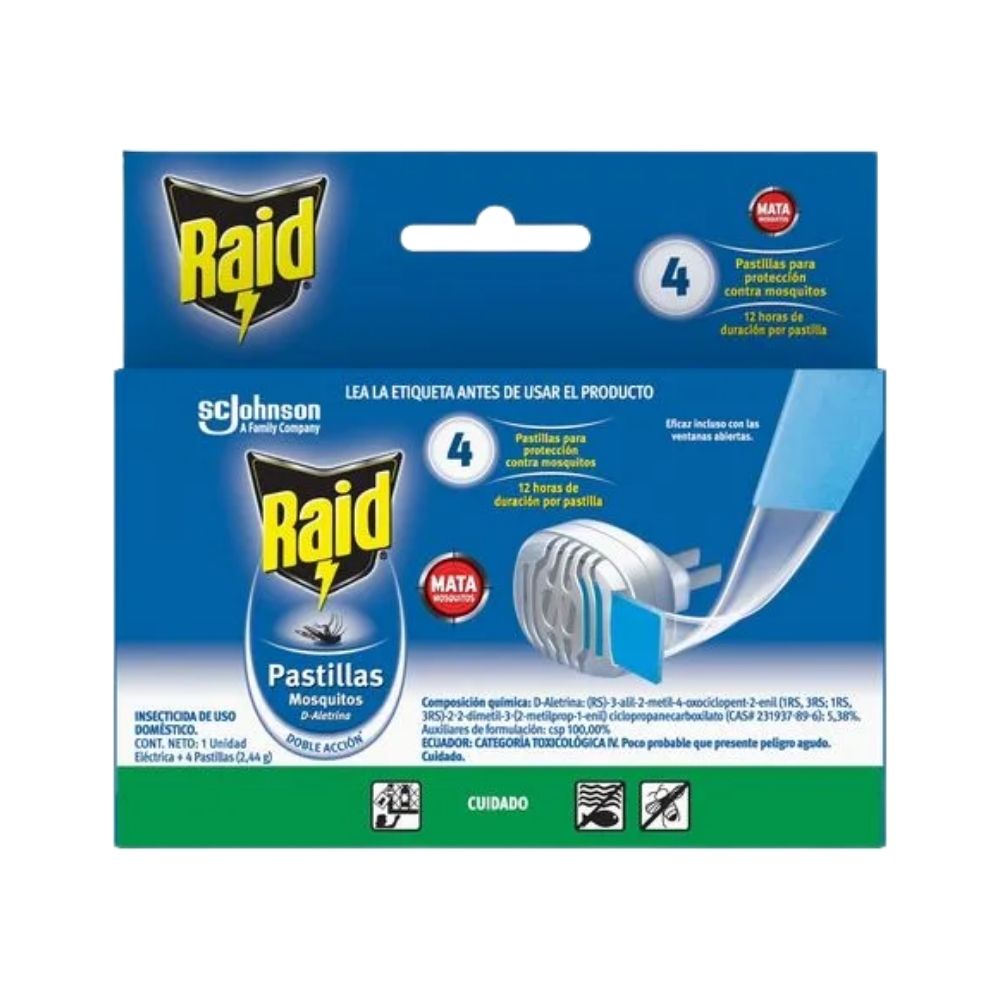 Insecticida RAID Aparato Eléctrico + 4 pastillas