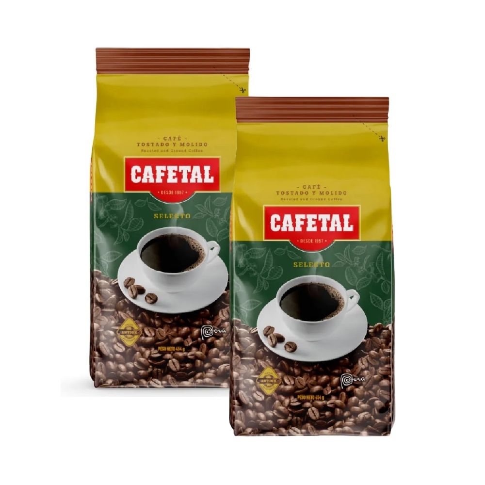 Café Tostado Y Molido CAFETAL Selecto Bolsa 454gr x2u