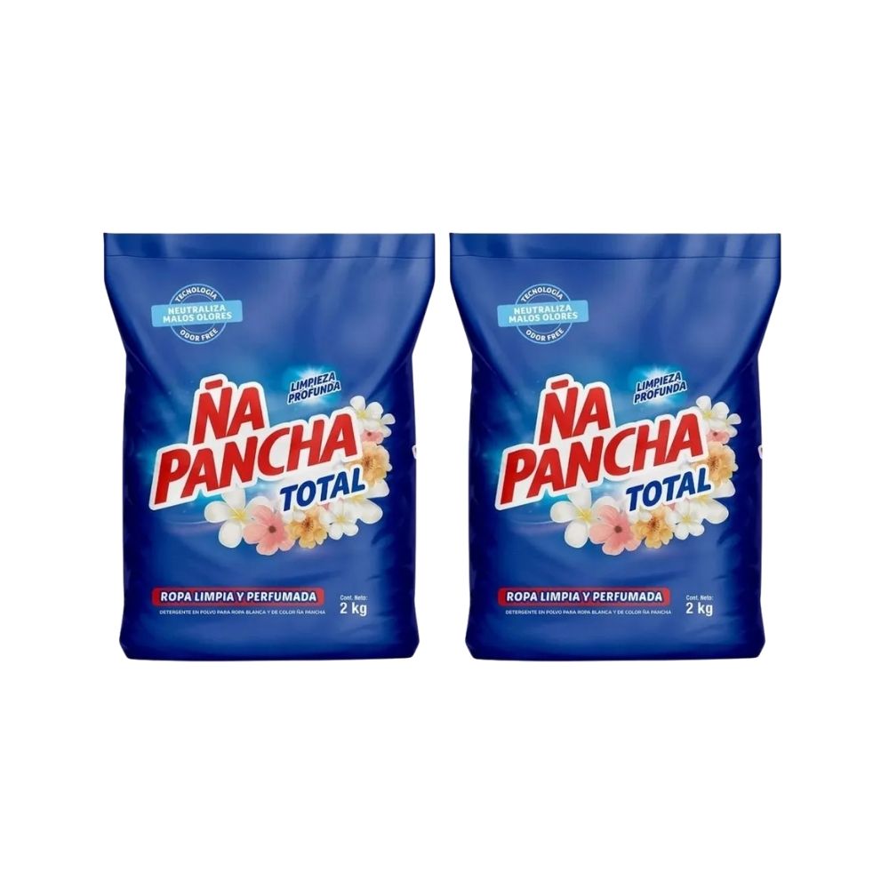Detergente en Polvo ÑA PANCHA Total Bolsa 2Kg x2u