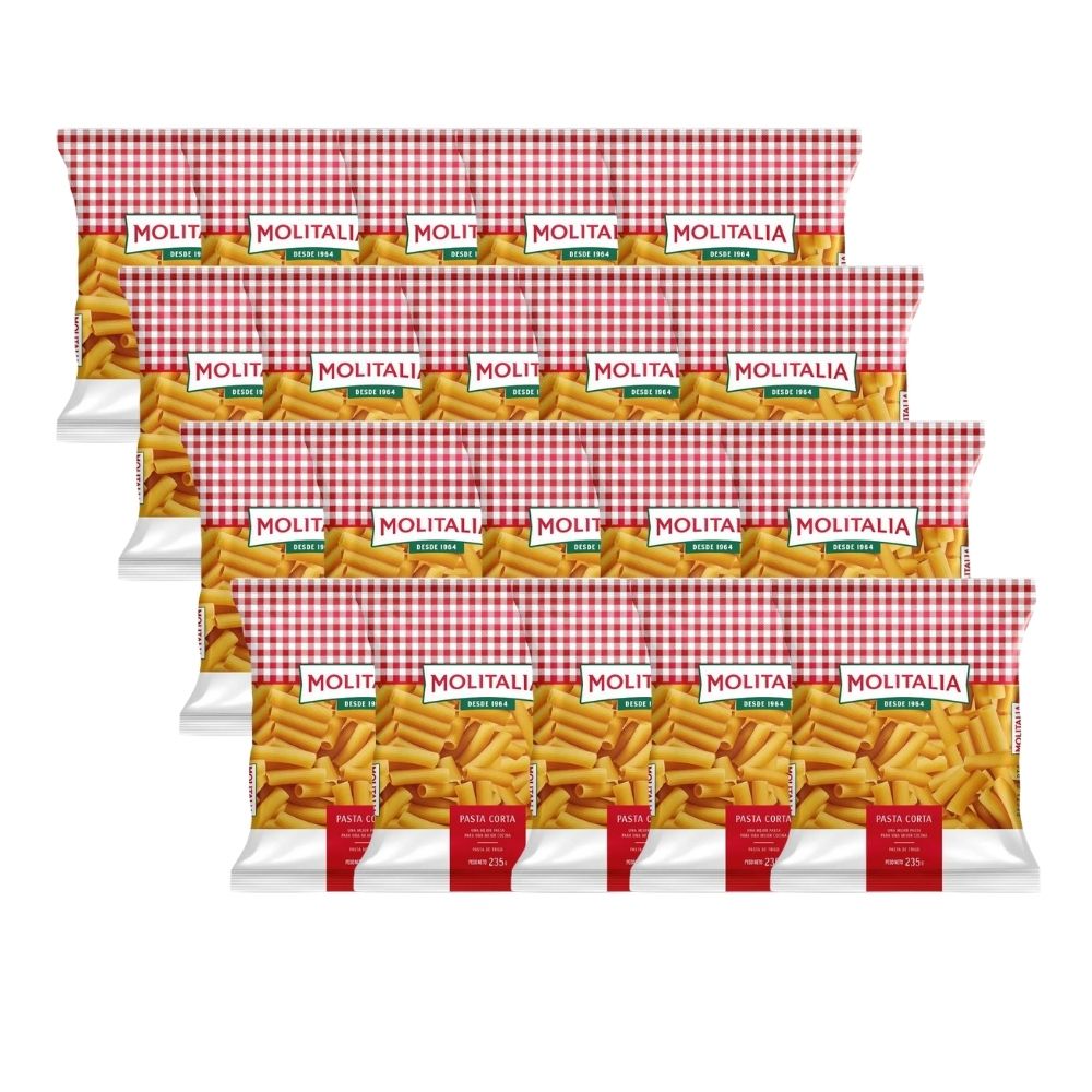 Fideo MOLITALIA Rigatoni Bolsa 235g Paquete 20u