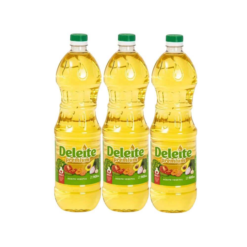 Aceite Vegetal DELEITE Botella 900ml x 3u