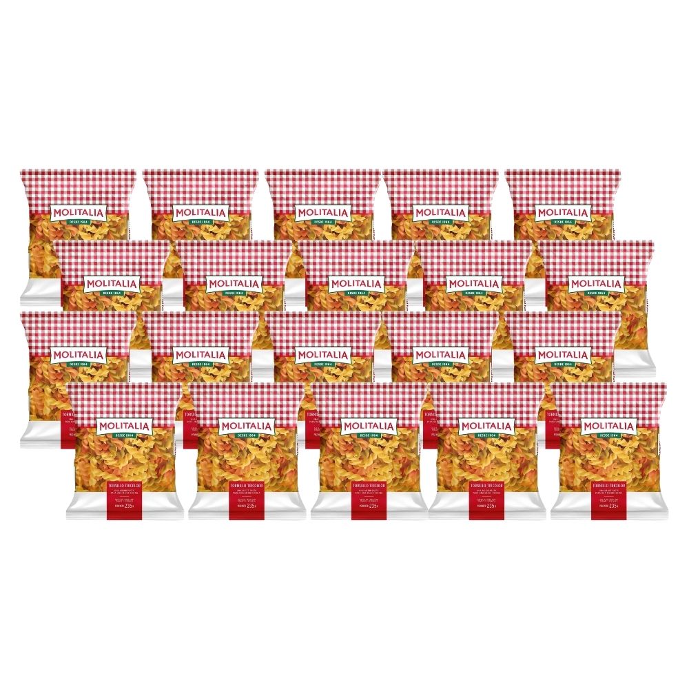 Fideo MOLITALIA Tornillo Tricolor Bolsa 235gr Paquete 20u
