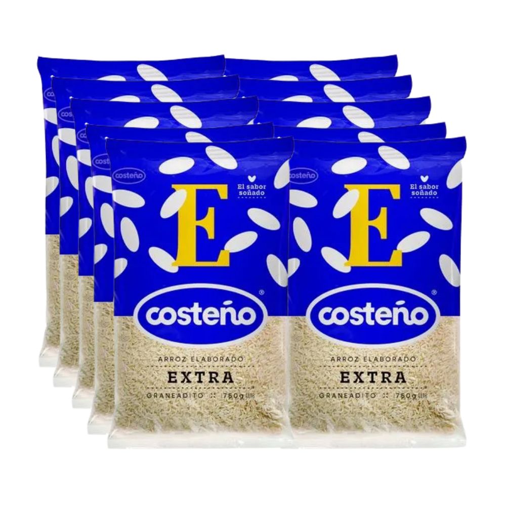 Arroz Extra COSTEÑO Bolsa 750g x10u