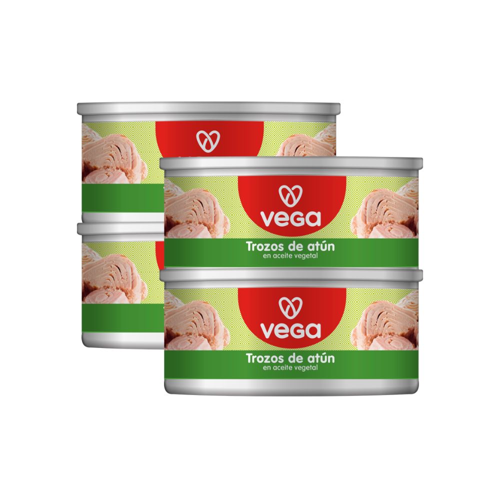 Trozos de Atún VEGA en Aceite Vegetal Lata 150g x4u