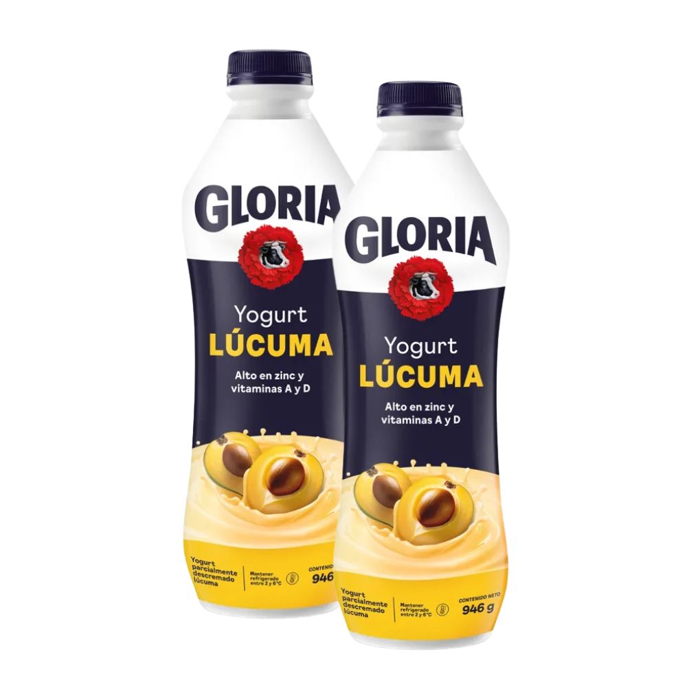 Yogurt Bebible GLORIA Lúcuma Botella 946g x2u