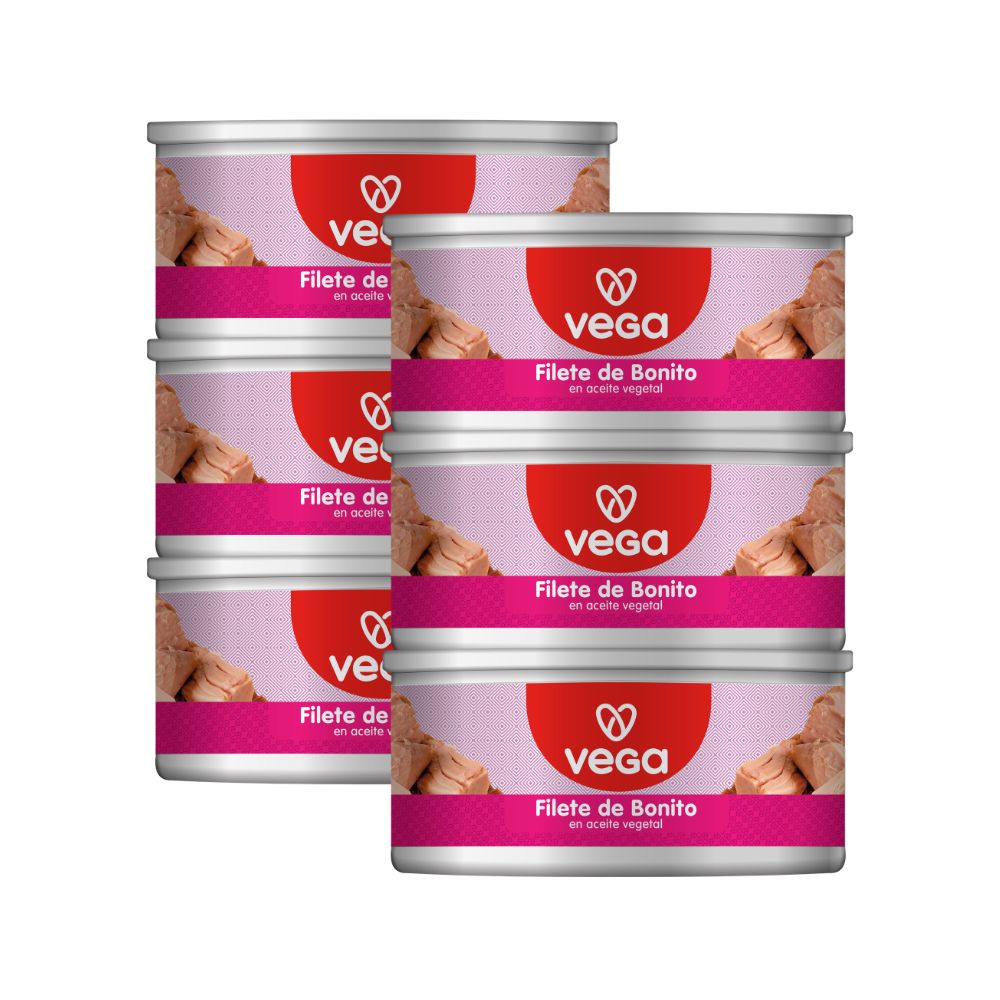 Filete de Bonito VEGA en Aceite Vegetal Lata 170gr Pack 6u