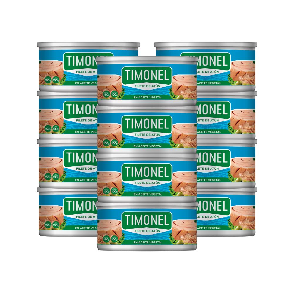 Filete de atún TIMONEL en Aceite Vegetal 150gr x12u