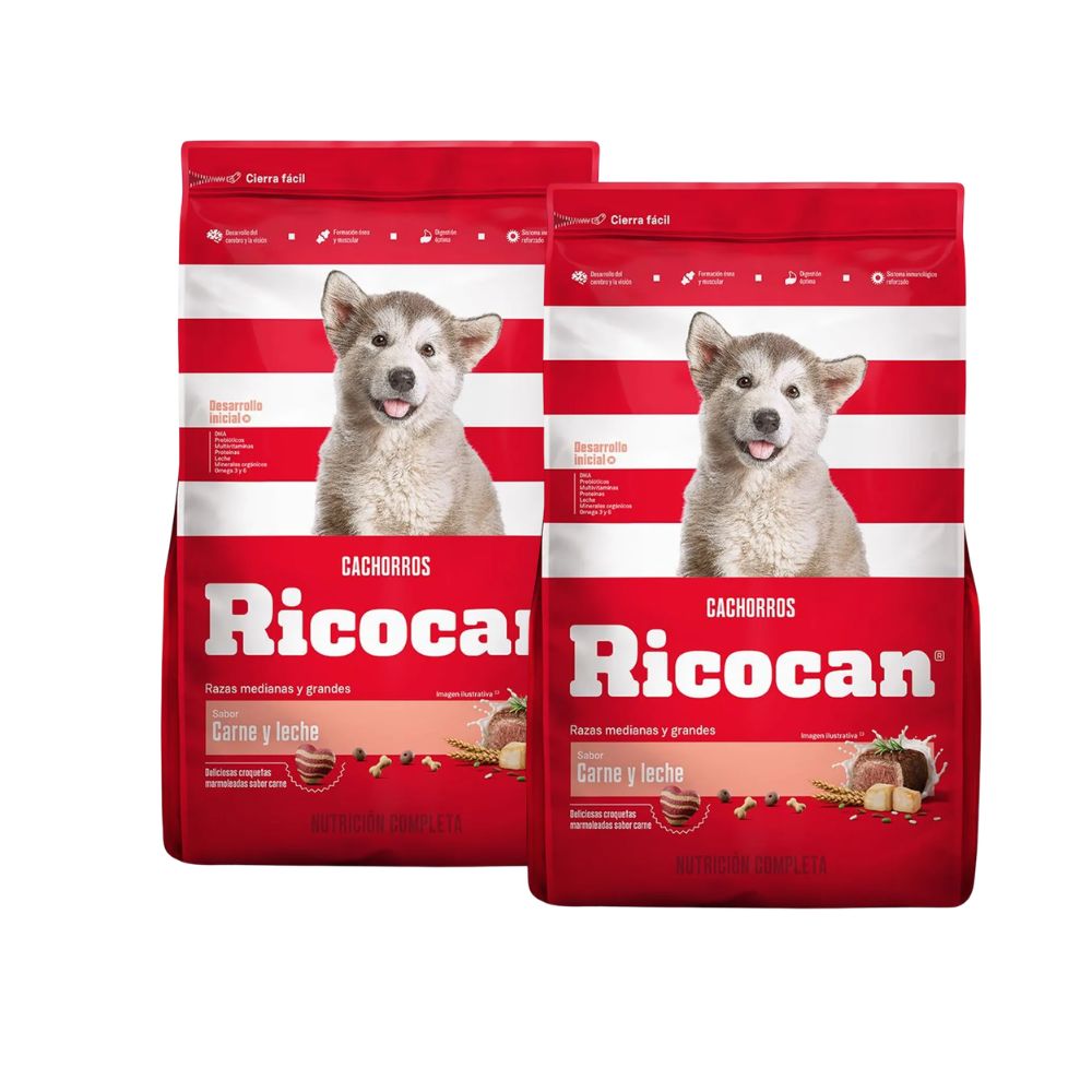 Comida para Perros RICOCAN Cachorros Razas Medianas Carne y 