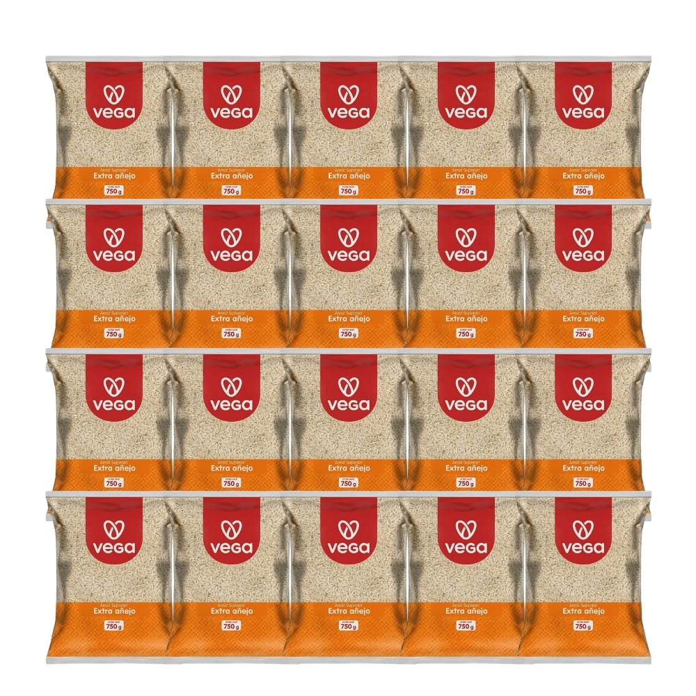 Arroz Extra VEGA Añejo Bolsa 750g Paquete 20u